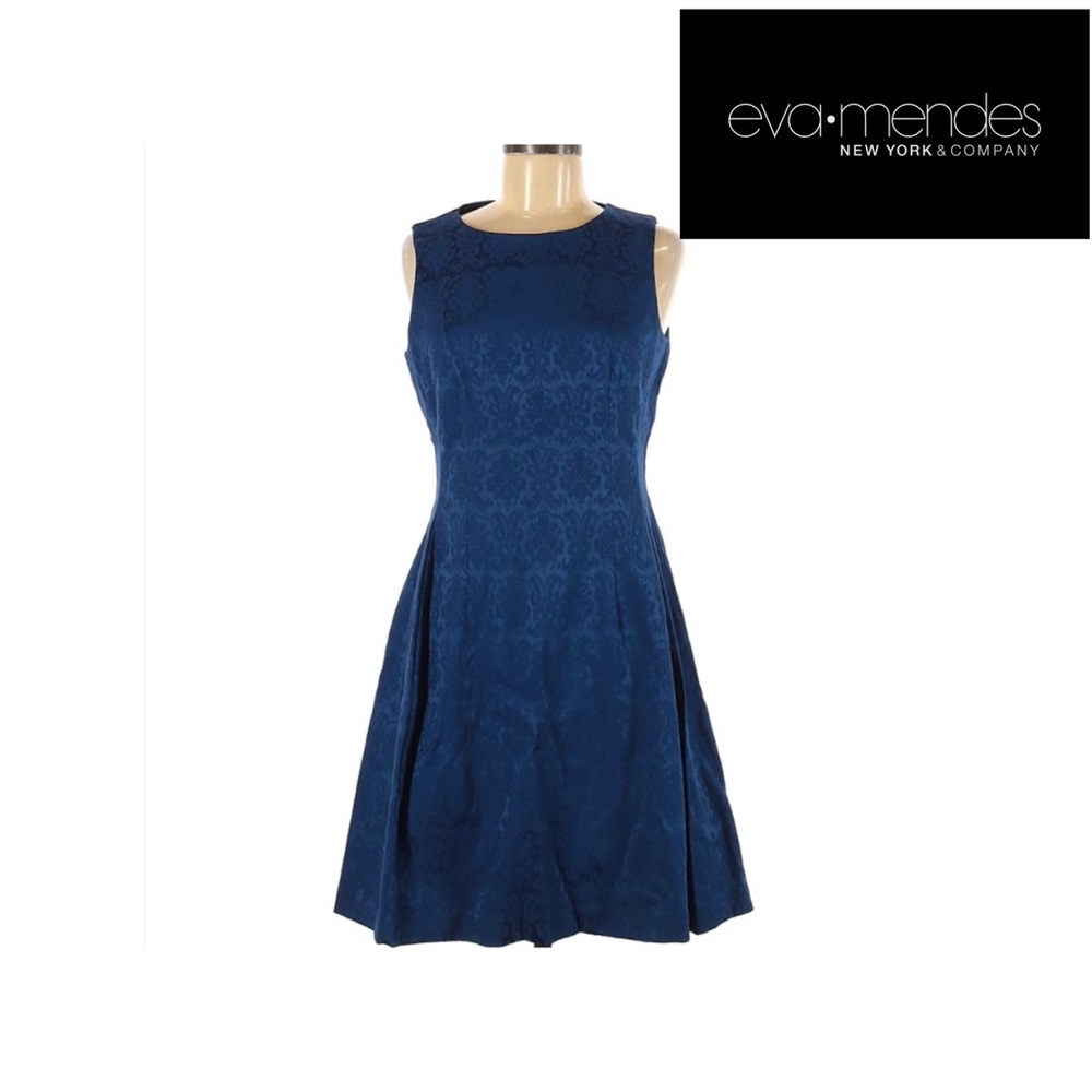 Eva Mendes navy blue sleeveless dress size : 6